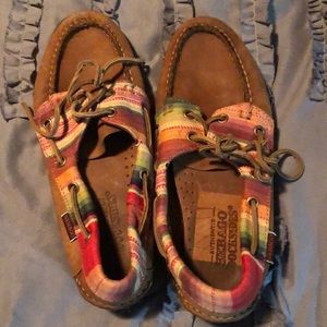 Multi colored leather loafers
